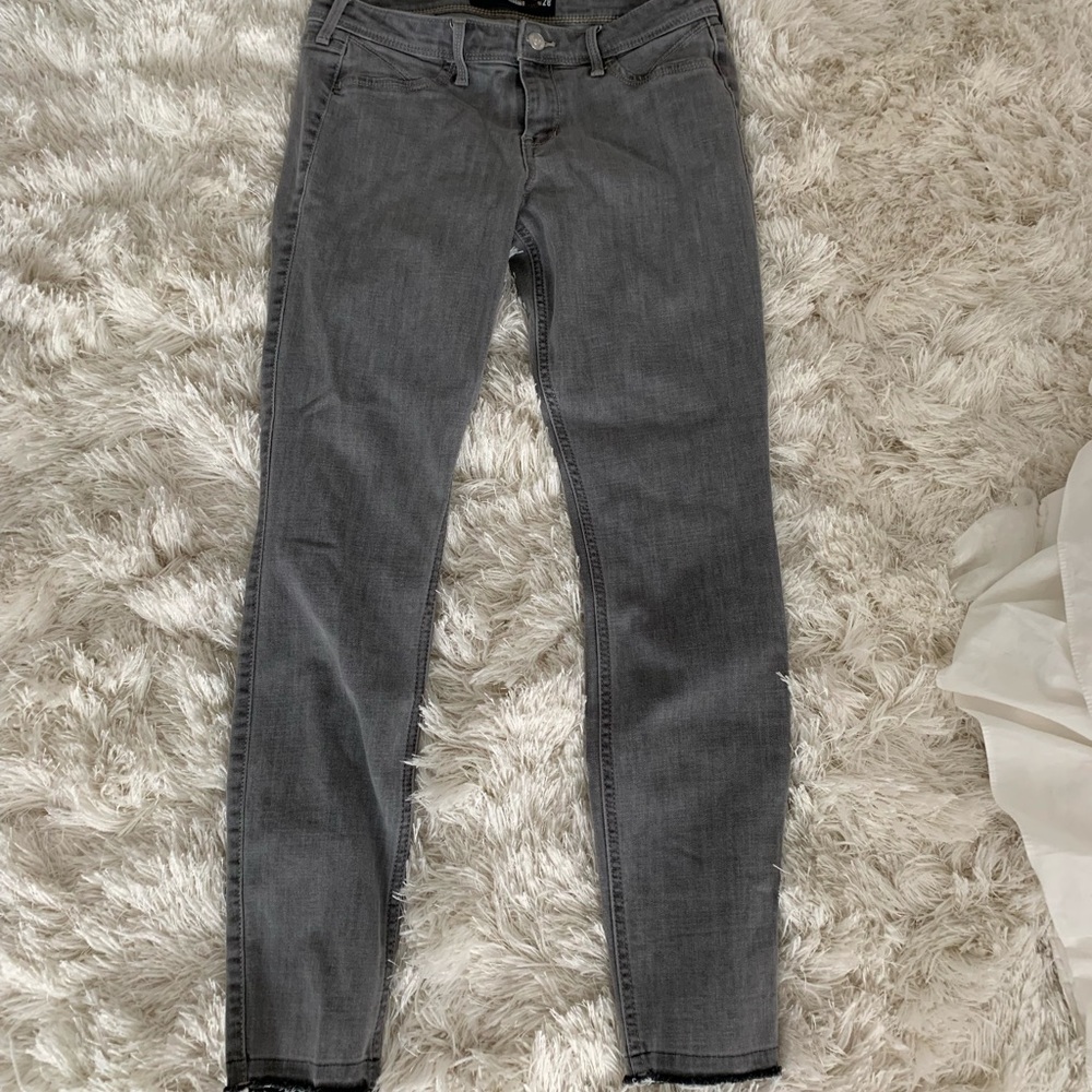 Hollister gray wash jean leggings
